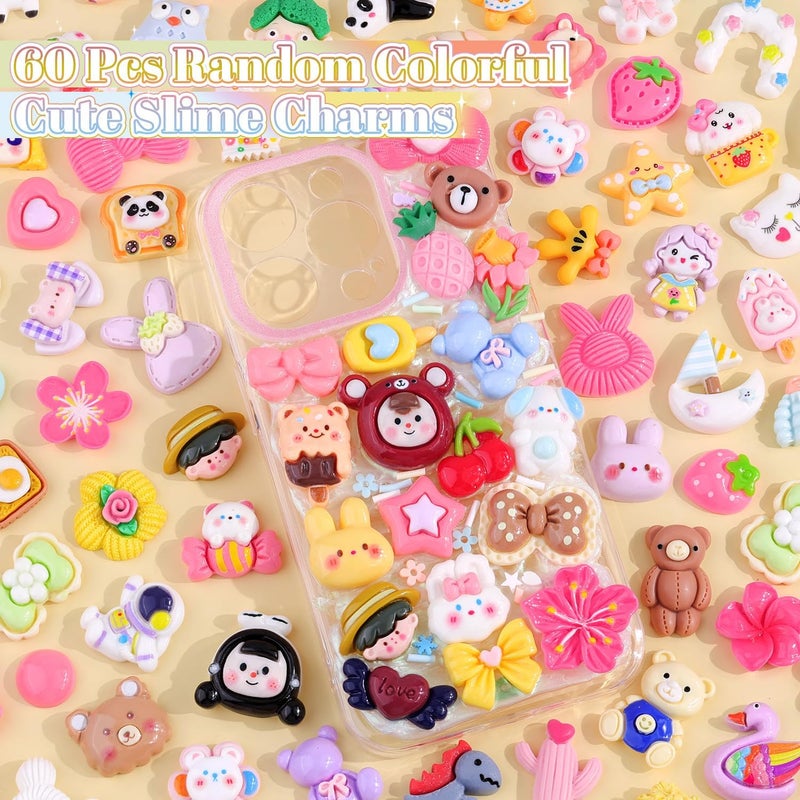 Glitzest 60PCS TINKRSTUFF Slime Charms Cute Flatback Resin Charms for Slime, Random Kawaii Decoden Charm for Embellishments Phone Junk Case Charms Bulk, Hairpins Scrapbooking Crafting & DIY Decor (Multicolor) - Image 3